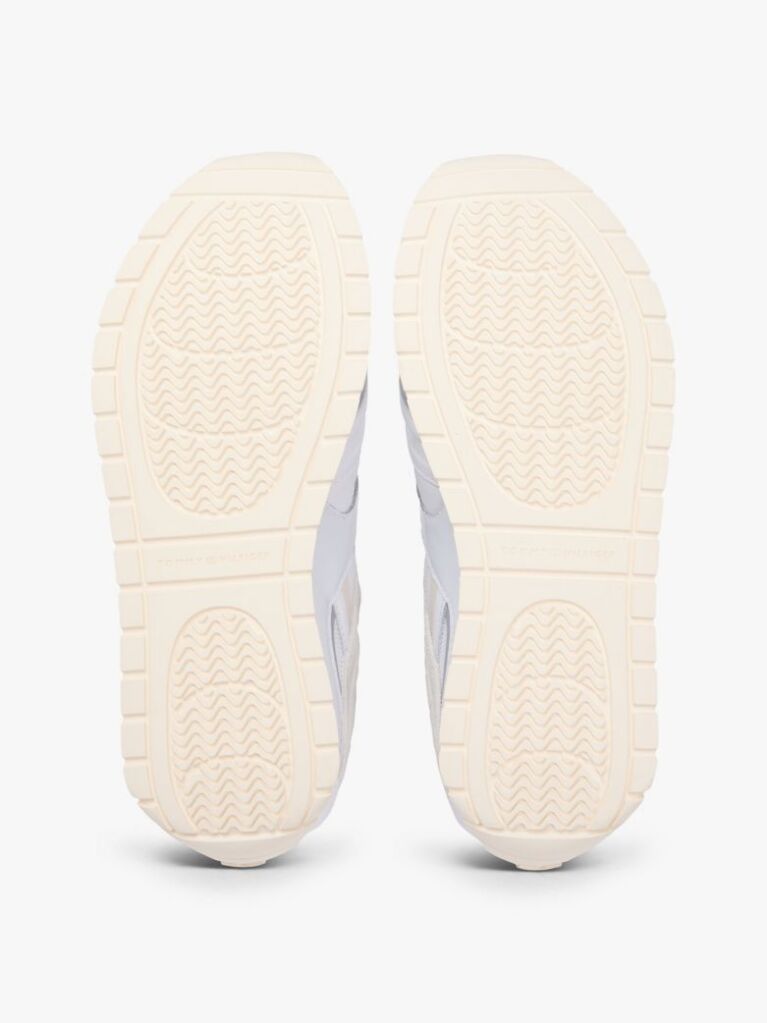 Άσπρο TH Monogram Δερμάτινα Sneakers Με Μίξη Υφών  Γυναίκες