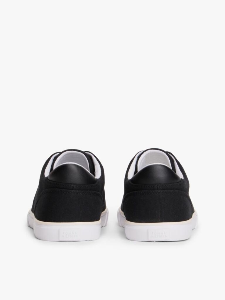 Black Low Profile Canvas Lace-Up Trainers  Women