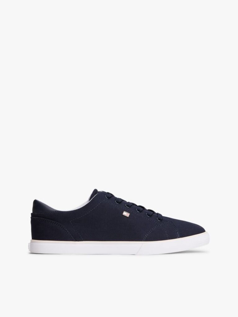 Blue Low Profile Canvas Lace-Up Trainers  Women