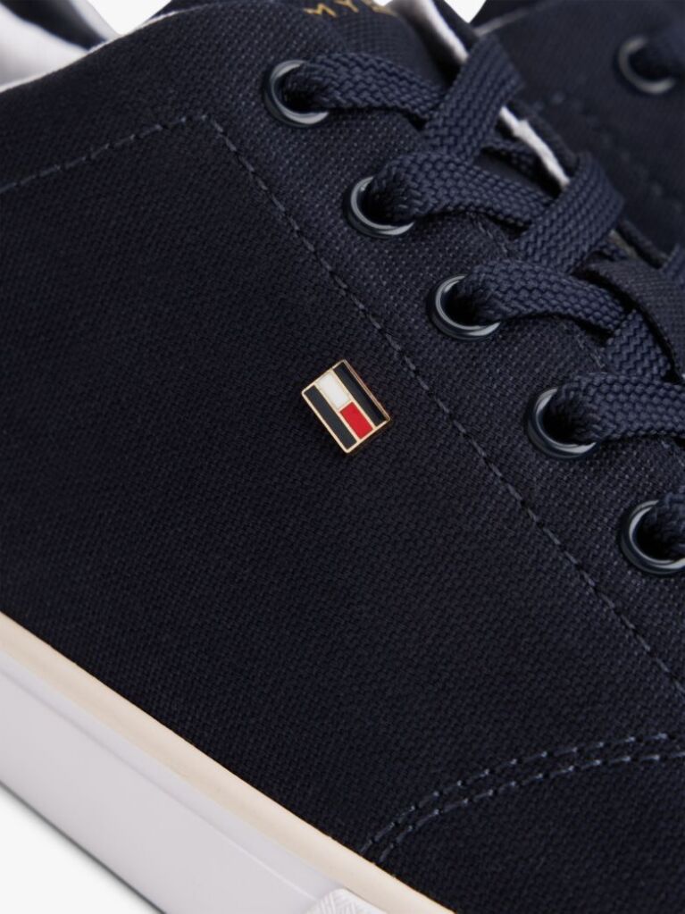 Blue Low Profile Canvas Lace-Up Trainers  Women