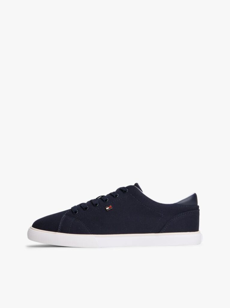 Blue Low Profile Canvas Lace-Up Trainers  Women