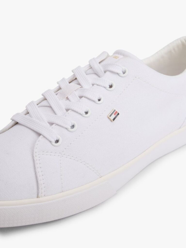 Άσπρο Δετά Sneakers Από Καμβά  Γυναίκες