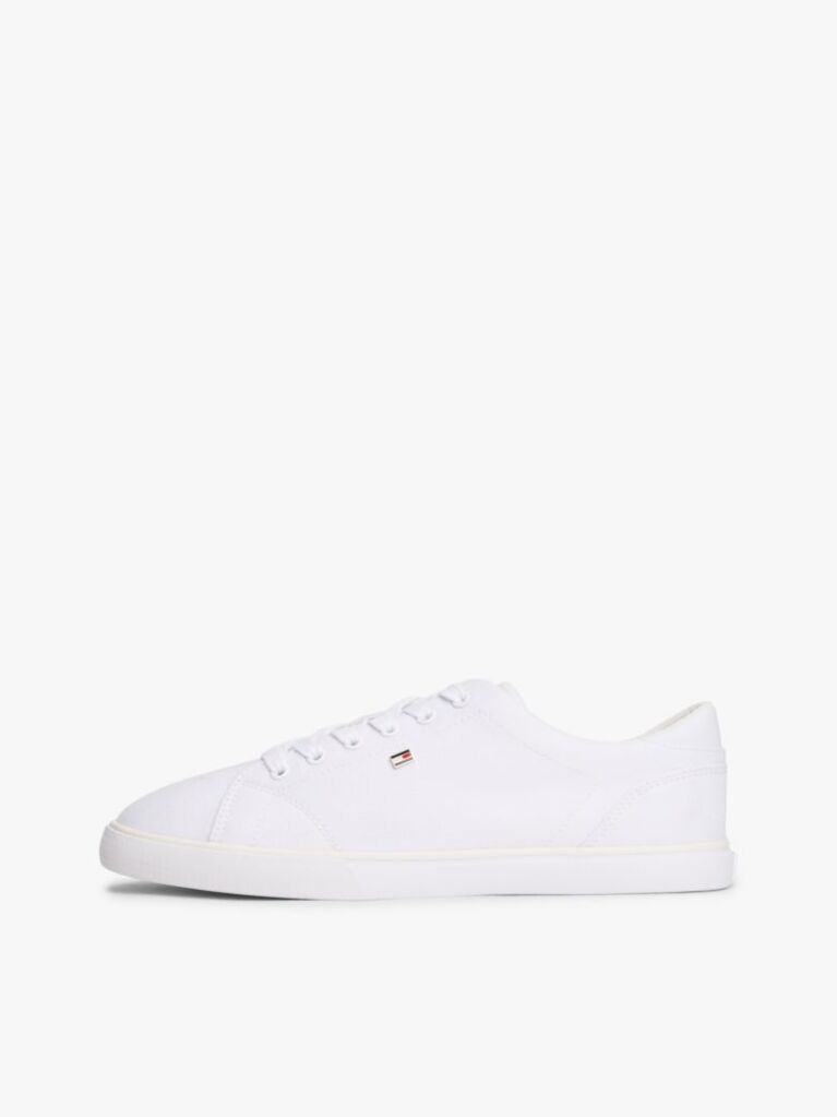 Άσπρο Δετά Sneakers Από Καμβά  Γυναίκες