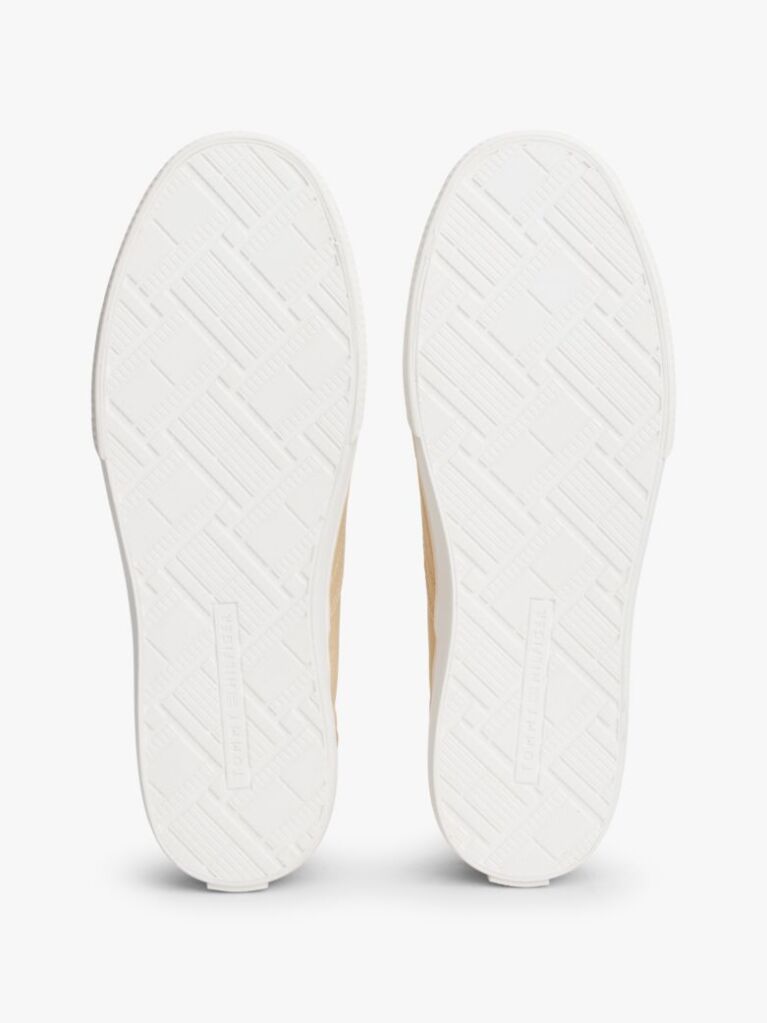 Μπεζ Slip-On Sneakers Από Καμβά  Γυναίκες