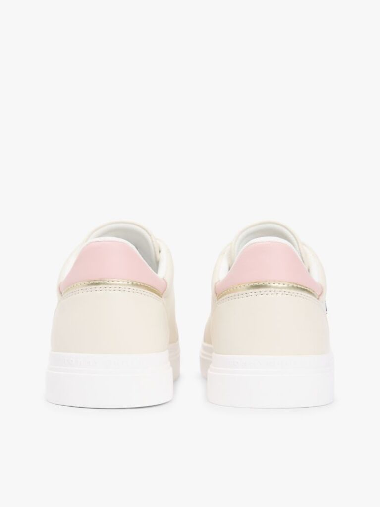 Μπεζ Δερμάτινα Sneakers Με Μονόγραμμα TH  Γυναίκες