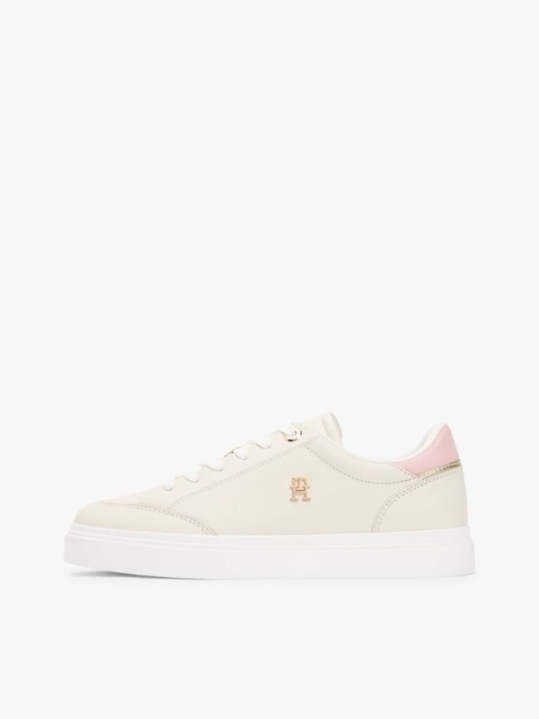 Μπεζ Δερμάτινα Sneakers Με Μονόγραμμα TH  Γυναίκες