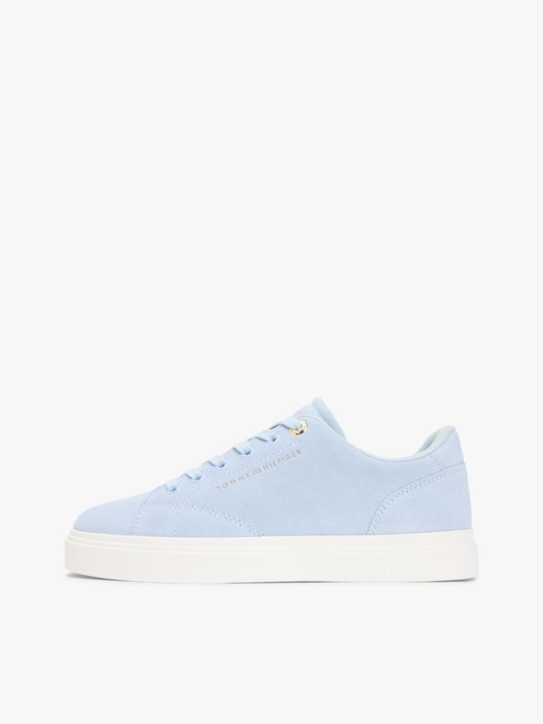 Blue Suede Metallic Logo Cupsole Trainers  Women