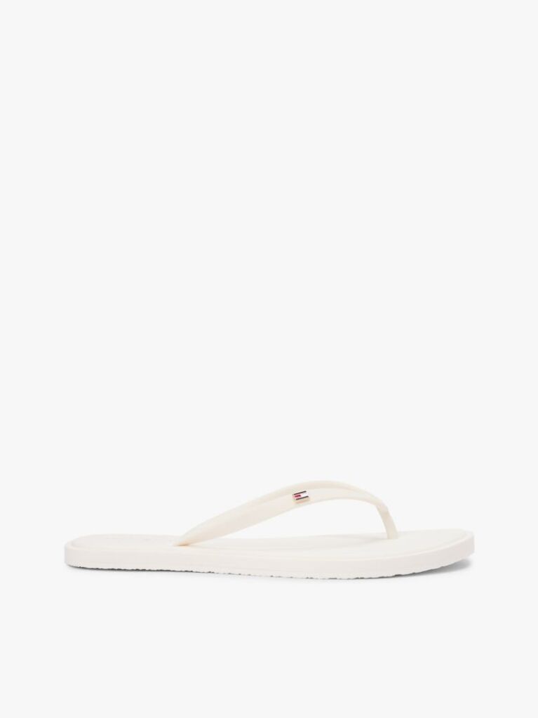 White Chic Enamel Flag Flip-Flops  Women