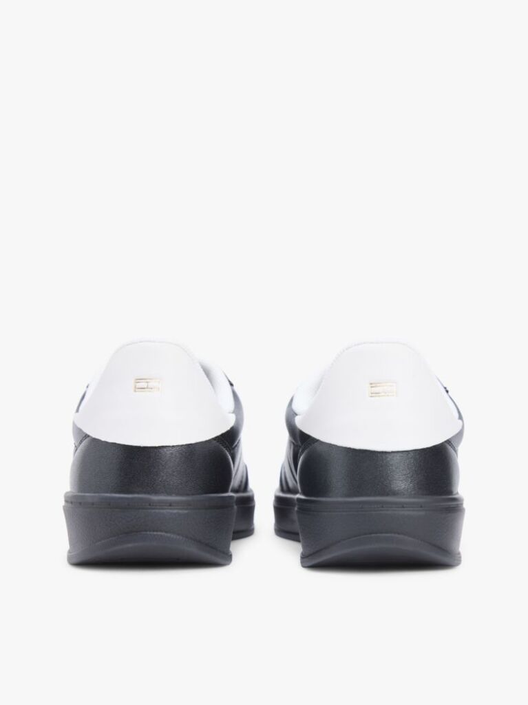 Black TH Monogram Metallic Trainers With Leather  Women