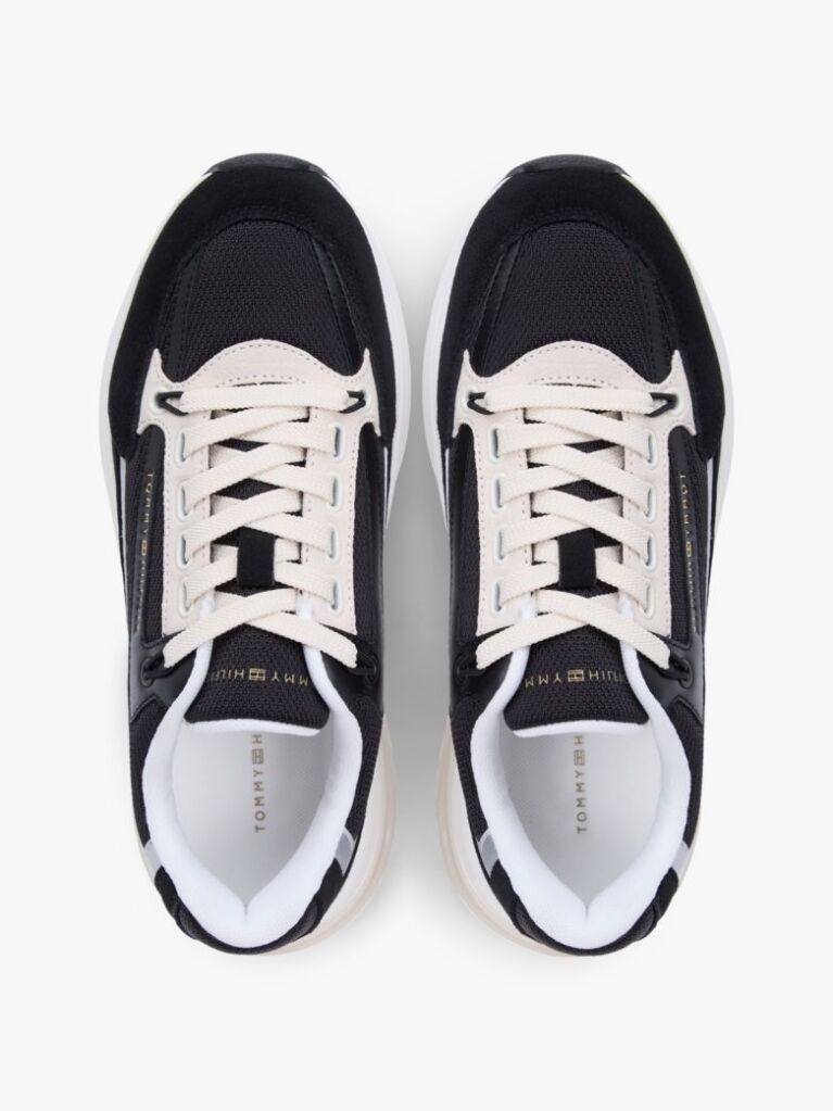 Μαύρο Σουέτ Chunky Δετά Sneakers  Γυναίκες