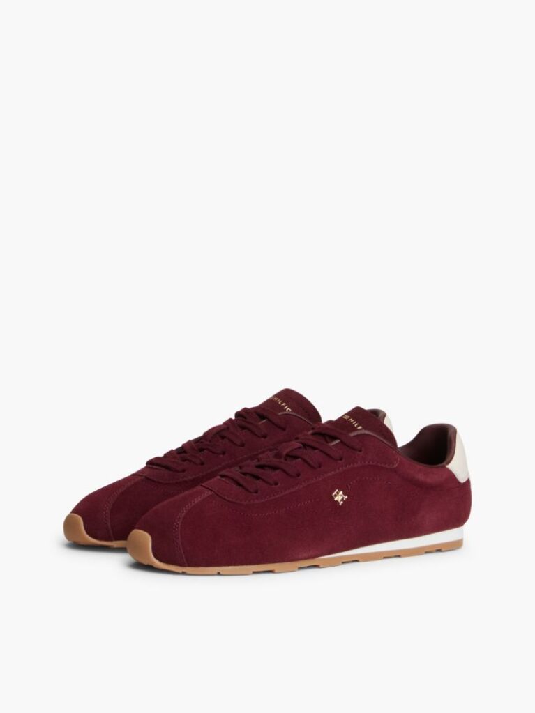 Red Suede TH Monogram Low Profile Trainers  Women