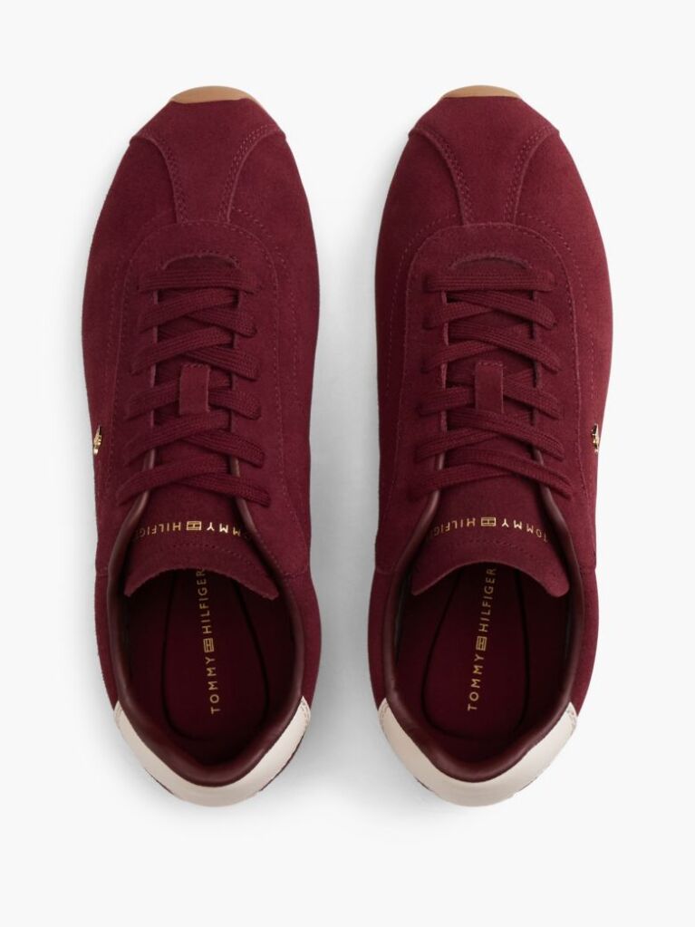 Red Suede TH Monogram Low Profile Trainers  Women