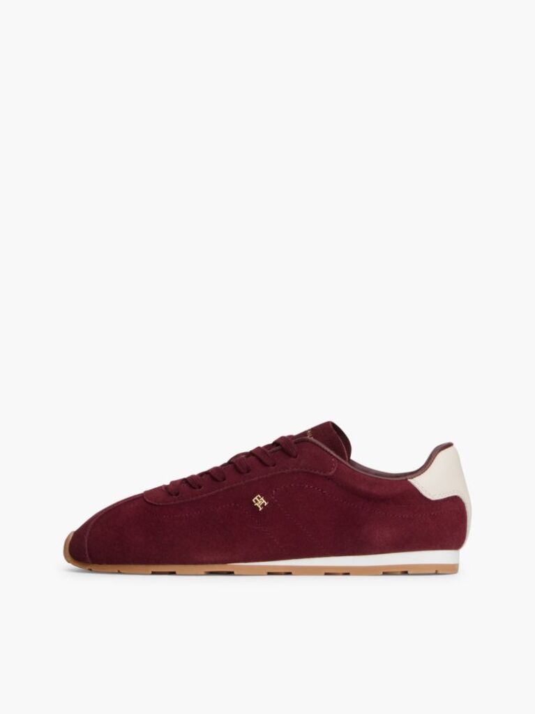 Red Suede TH Monogram Low Profile Trainers  Women
