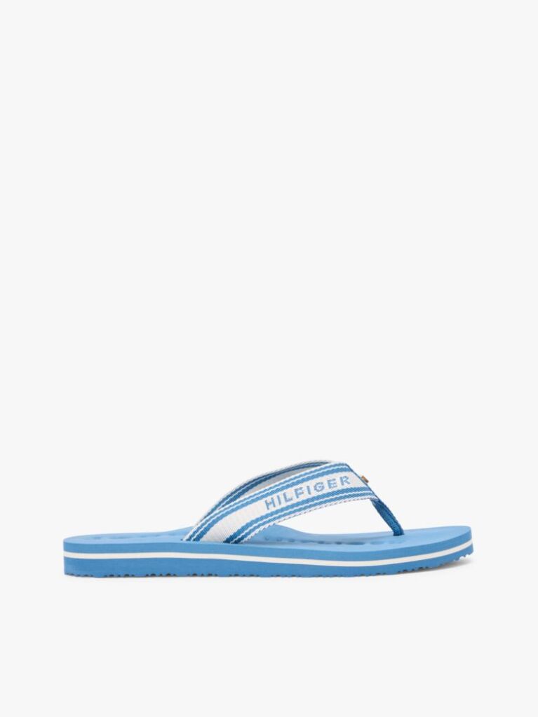 Blue Webbing Strap Signature Flip-Flops  Women