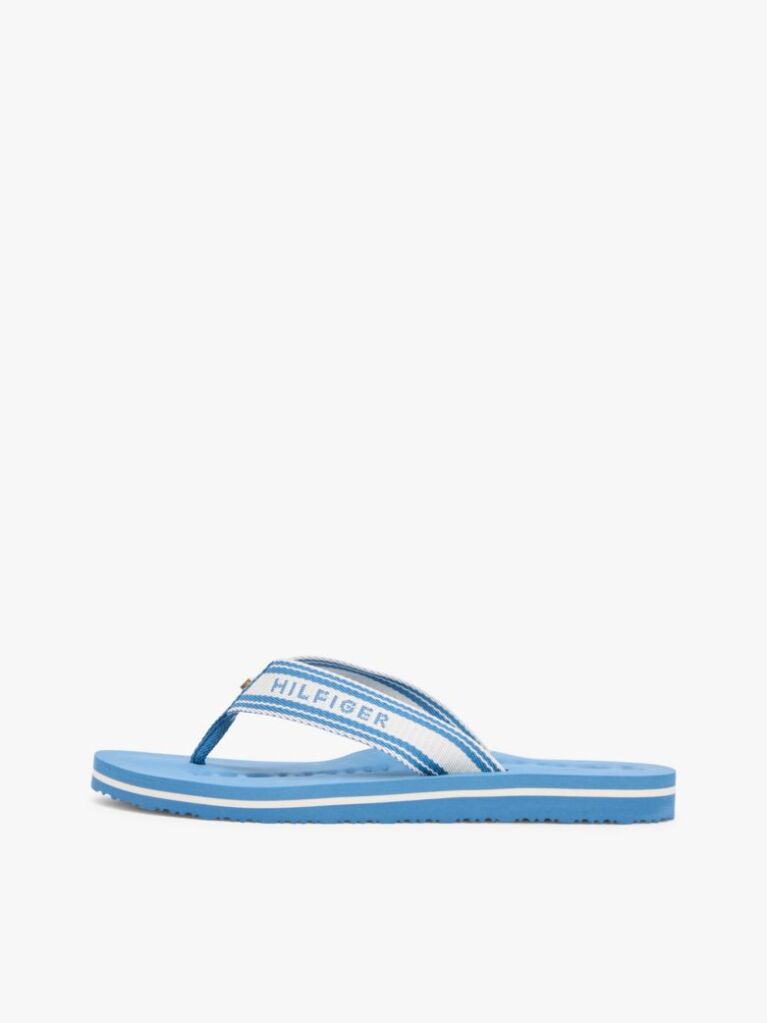 Blue Webbing Strap Signature Flip-Flops  Women