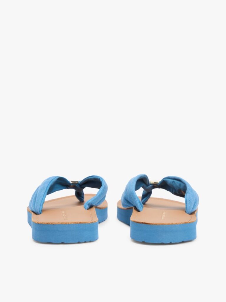 Blue TH Monogram Plaque Hemp Flip-Flops  Women