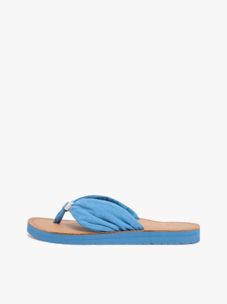 Blue TH Monogram Plaque Hemp Flip-Flops  Women