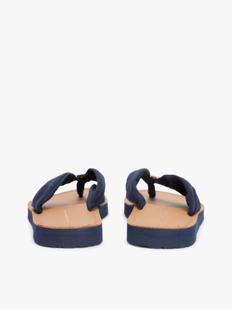 Blue TH Monogram Plaque Hemp Flip-Flops  Women