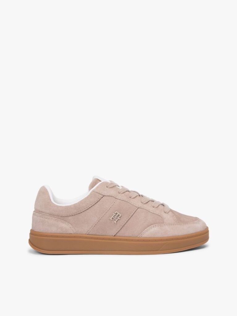 Pink TH Monogram Suede Court Trainers  Women