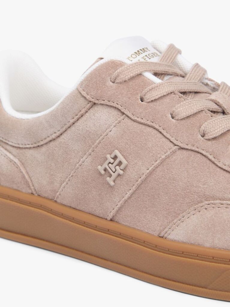 Pink TH Monogram Suede Court Trainers  Women