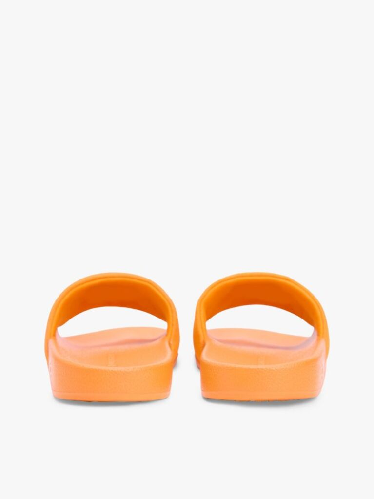 Orange Logo Embroidery Canvas Pool Slides  Women