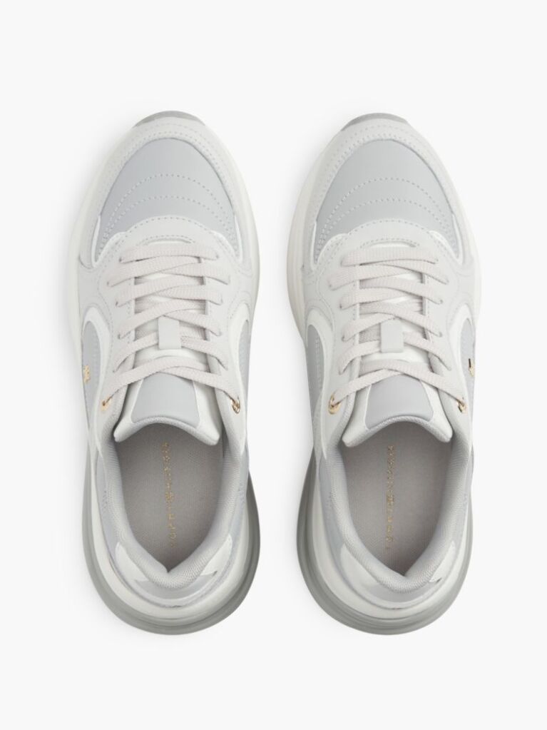 Grey TH Monogram Leather Chunky Sneakers  Women