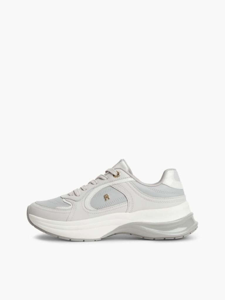 Grey TH Monogram Leather Chunky Sneakers  Women