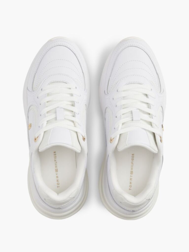 White TH Monogram Leather Chunky Sneakers  Women