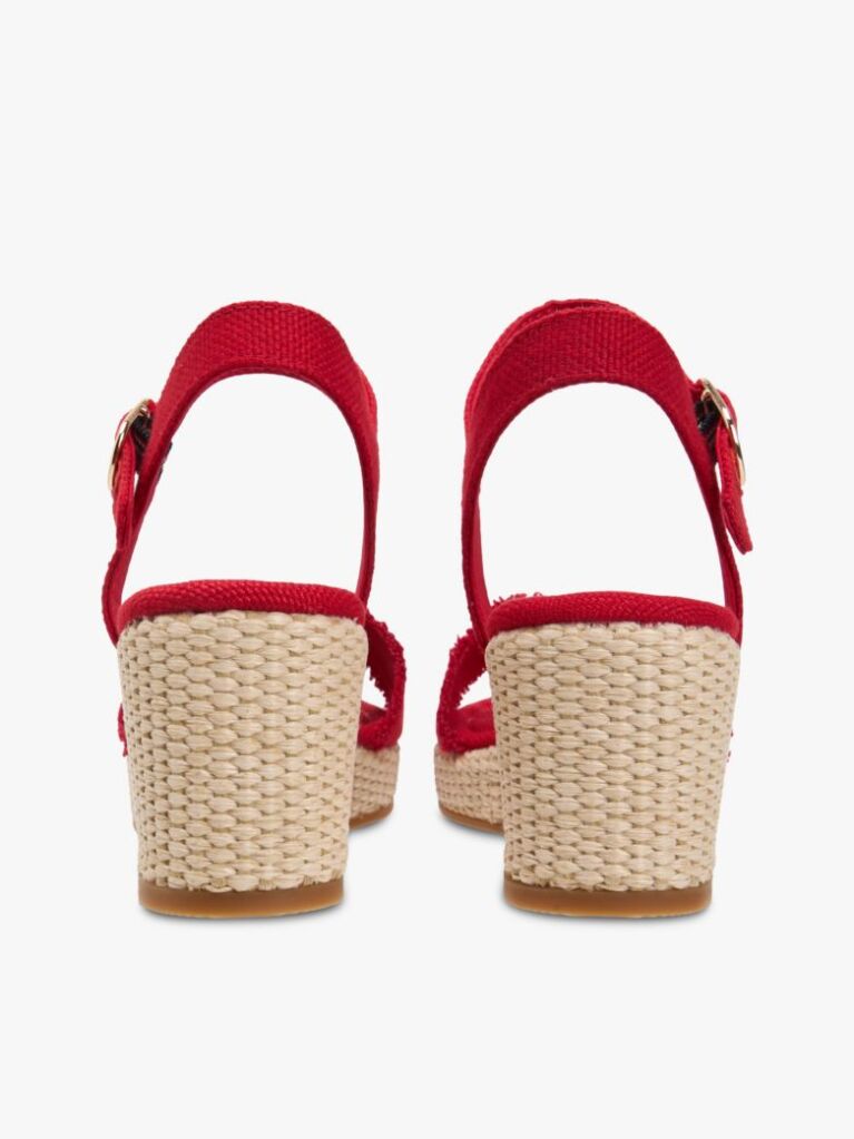 Red TH Monogram Woven Wedge Espadrilles  Women