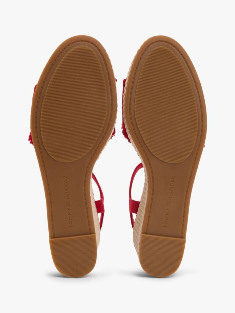 Red TH Monogram Woven Wedge Espadrilles  Women
