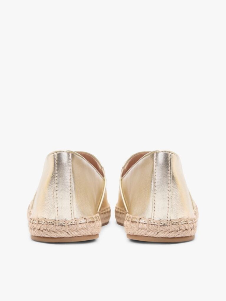 Gold TH Monogram Metallic Leather Espadrilles  Women
