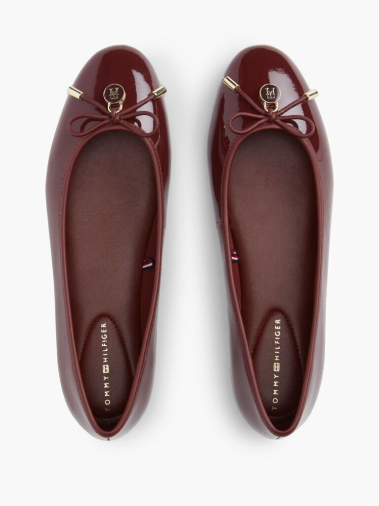 Red Patent Leather Padlock Charm Ballerinas  Women