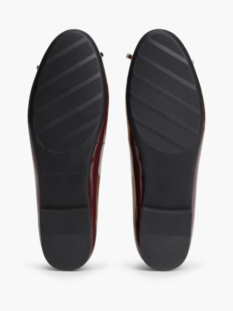 Red Patent Leather Padlock Charm Ballerinas  Women