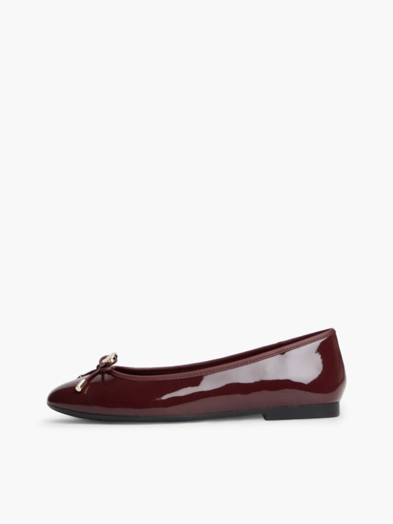 Red Patent Leather Padlock Charm Ballerinas  Women