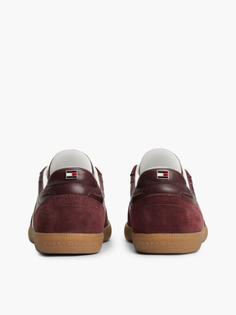 Κόκκινο Δερμάτινα Sneakers Με Μίξη Υφών  Γυναίκες