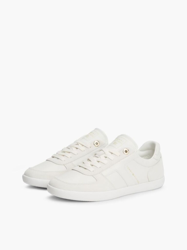 Μπεζ Δερμάτινα Sneakers Με Μίξη Υφών  Γυναίκες