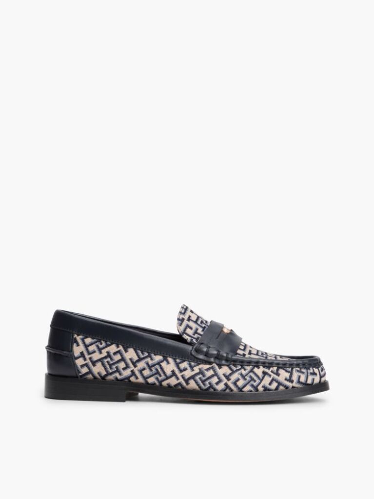 Blue TH Monogram Penny Loafers  Women