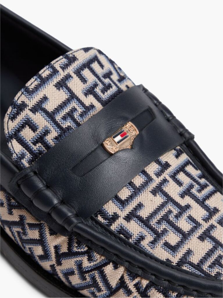 Blue TH Monogram Penny Loafers  Women