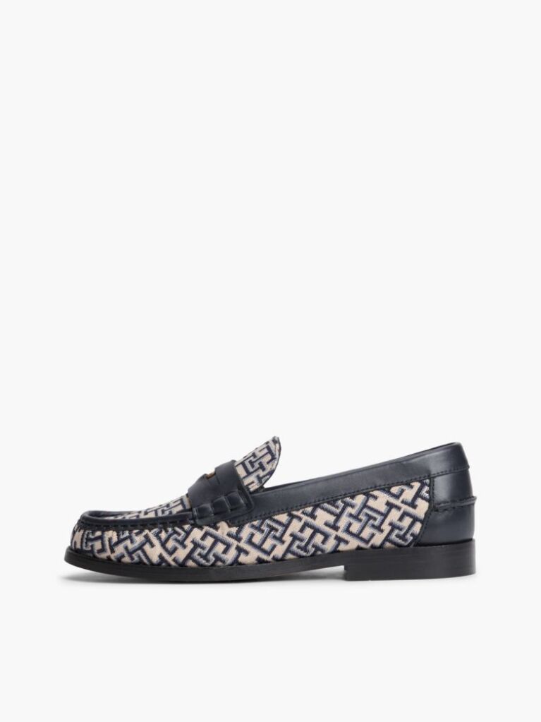 Blue TH Monogram Penny Loafers  Women