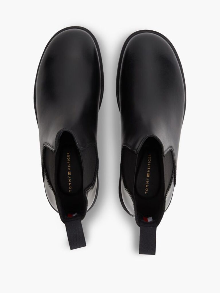 Black Outdoor Leather Chelsea Boots  Women