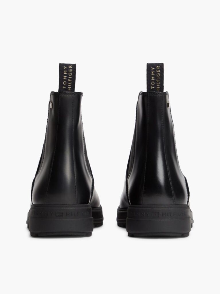 Black Outdoor Leather Chelsea Boots  Women