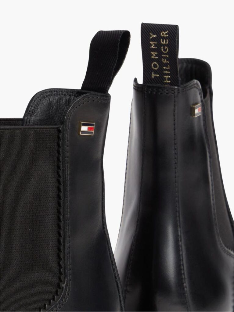 Black Outdoor Leather Chelsea Boots  Women