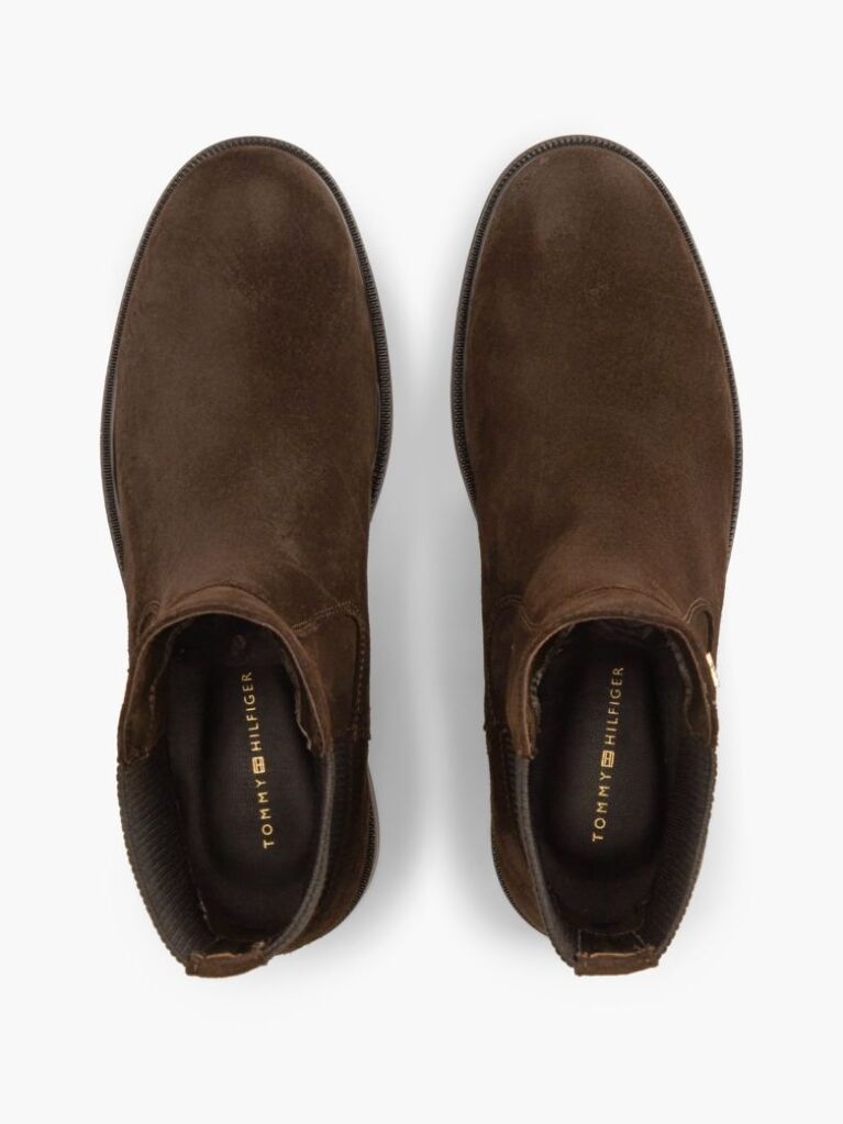Brown Suede Enamel Flag Chelsea Boots  Women