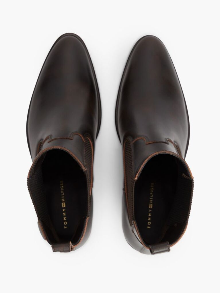 Brown Leather Western Chelsea Boots  Women