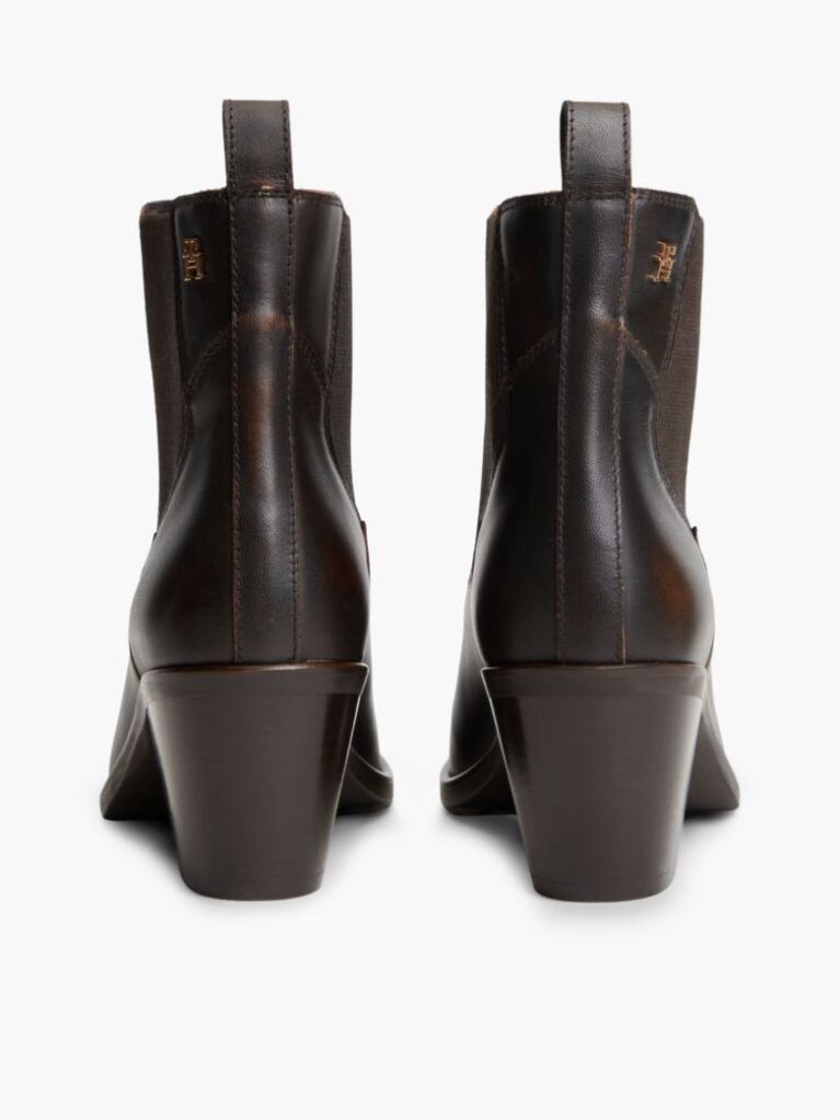 Brown Leather Western Chelsea Boots  Women