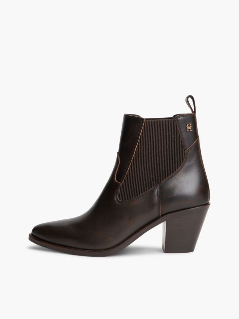 Brown Leather Western Chelsea Boots  Women