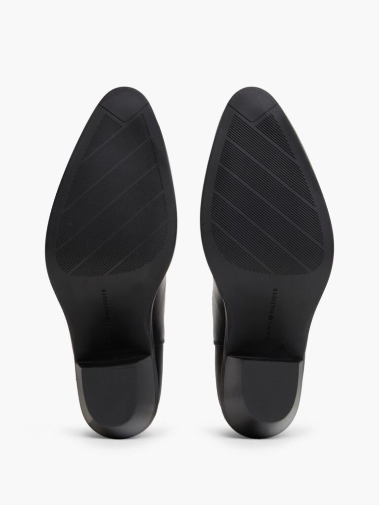 Black Leather Western Chelsea Boots  Women