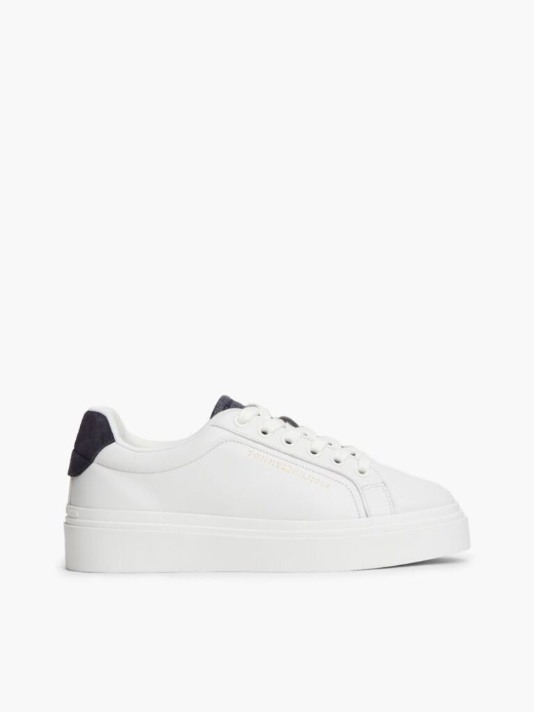 Μπεζ TH Monogram Δερμάτινα Sneakers Σε Στιλ Πλατφόρμας  Γυναίκες