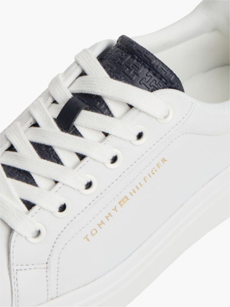 Μπεζ TH Monogram Δερμάτινα Sneakers Σε Στιλ Πλατφόρμας  Γυναίκες