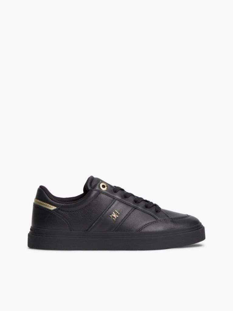 Μαύρο Δερμάτινα Sneakers Με Ανάγλυφο Φινίρισμα  Γυναίκες